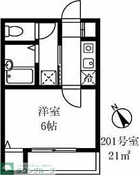 ヒルズ武蔵小山 1Kの間取図画像