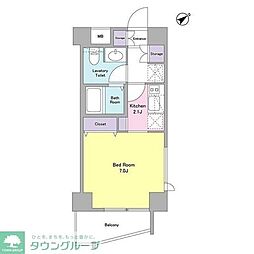 スタイリオ下丸子 ワンルームの間取図画像