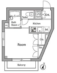 ルーブル学芸大学 1Kの間取図画像