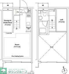 カスタリア中延 1Kの間取図画像