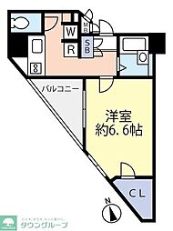 グランヴァン戸越銀座 1Kの間取図画像