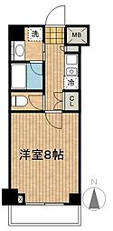 サンパティーク 1Kの間取図画像