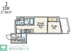 ガーデンザヴィス不動前 1DKの間取図画像