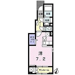 小田急小田原線 小田急相模原駅 徒歩11分の賃貸アパート 1階ワンルームの間取り