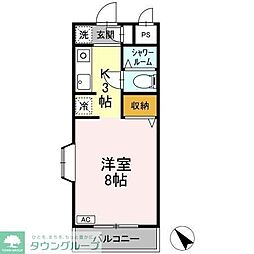 クリスタルハイツ相模台 ワンルームの間取図画像