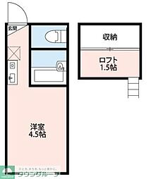パンシオン町田 1Kの間取図画像
