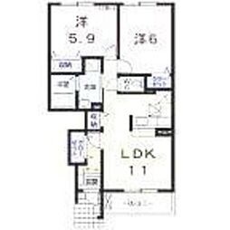 ハイペア 2LDKの間取図画像
