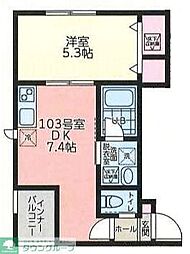 グッドウィル相模大野 1DKの間取図画像