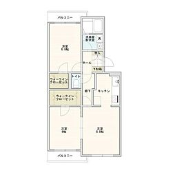 楠ホームズ 2LDKの間取図画像