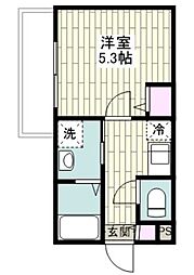 フルセイル古淵III 1Kの間取図画像