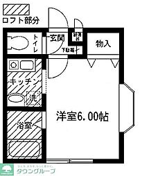 ロッシェル富士見21号棟 1Kの間取図画像