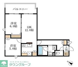 メゾン・ド・ベルヴィル 2LDKの間取図画像
