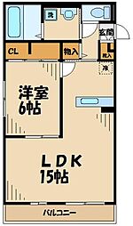 ル・ソレイユ 1LDKの間取図画像