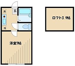 シティハイム中央林間 1Kの間取図画像