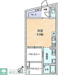 座間市相模が丘2丁目アパート ワンルームの間取図画像