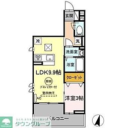 セジュールアオバボヌール 1LDKの間取図画像