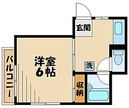 ハウスメモリアル1 1DKの間取図画像