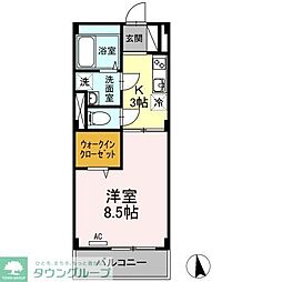 リリー 1Kの間取図画像