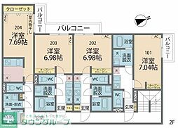 相模原市緑区橋本5丁目アパート 1Kの間取図画像