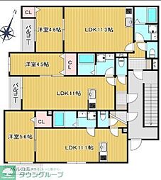 エトワール相模大野 1LDKの間取図画像