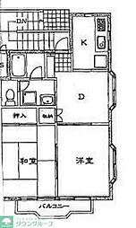 コーポアザレア4 2DKの間取図画像