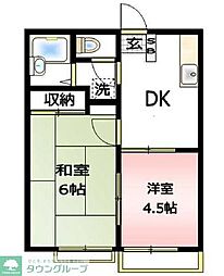 エステートピア宮崎 2DKの間取図画像