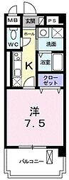 モン・リヴィエール 1Kの間取図画像