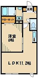ヘーベルメゾンヴェール 1LDKの間取図画像