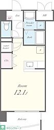 リシェス中屋 1DKの間取図画像