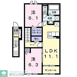 Sun Field 2LDKの間取図画像