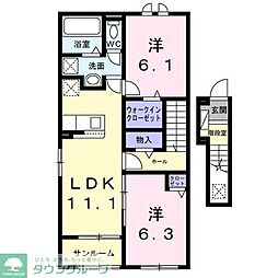 Sun Field 2LDKの間取図画像