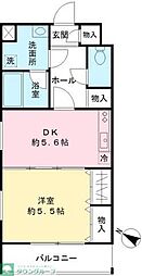 フィシオ橋本 1DKの間取図画像