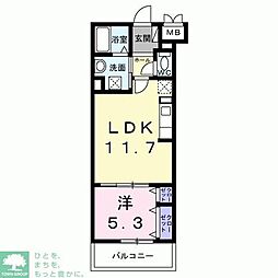 ソレアード志茂 3階1LDKの間取り