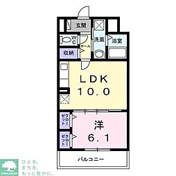 ソレアード志茂 4階1LDKの間取り