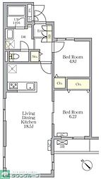 メゾンカルム中落合Ｓｏｕｔｈ 3階2LDKの間取り