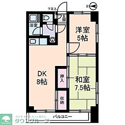 ソレイユ桜台 6階2DKの間取り