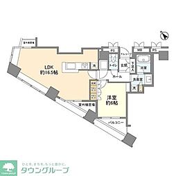 新宿アインスタワー 1LDKの間取図画像