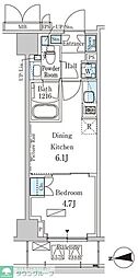 パークアクシス新宿西落合 1DKの間取図画像