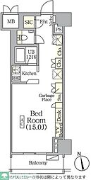 ザ・パークハビオ神楽坂レジデンスSouth ワンルームの間取図画像