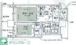 グランドシティタワー池袋 1LDKの間取図画像