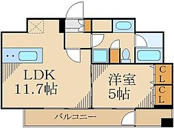 メイクスデザイン高田馬場 1LDKの間取図画像