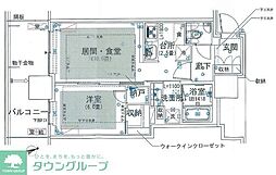 グランドシティタワー池袋 1LDKの間取図画像