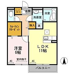 スコルピオン 1LDKの間取図画像