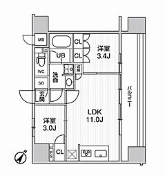 nidoSUGAMO 2LDKの間取図画像