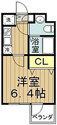 ユナイテッドグロー高田馬場 1Kの間取図画像