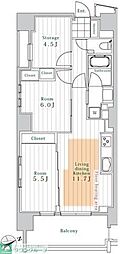 レスピール早稲田 2SLDKの間取図画像