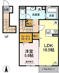 パレルモ 1LDKの間取図画像
