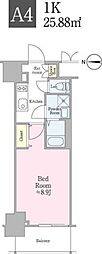 クロスレジデンス飯田橋 1Kの間取図画像