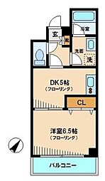 サンクレイドル・レヴィール池袋 1DKの間取図画像