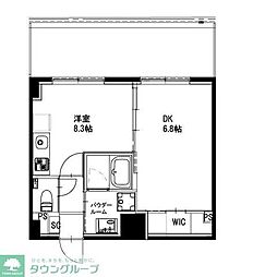 市谷仲之町ヒルズウイングSouth 1DKの間取図画像
